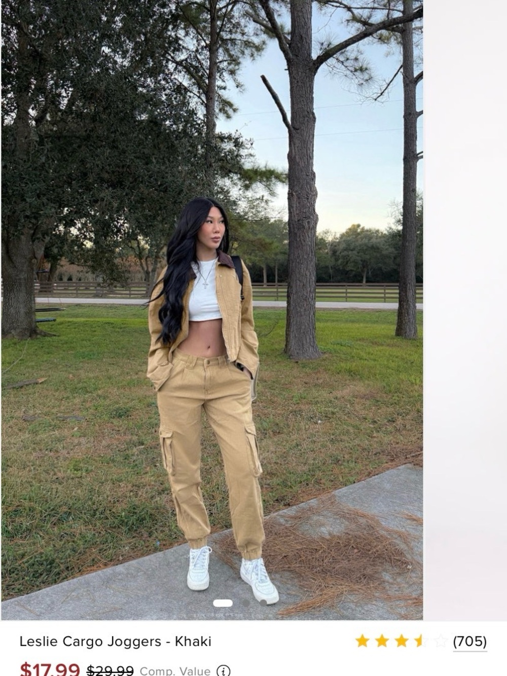 Fashion Nova Khaki Cargo Joggers